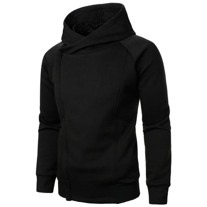 Asymmetric zip sculpted crossover hood hoodie for men | Kaelen -10