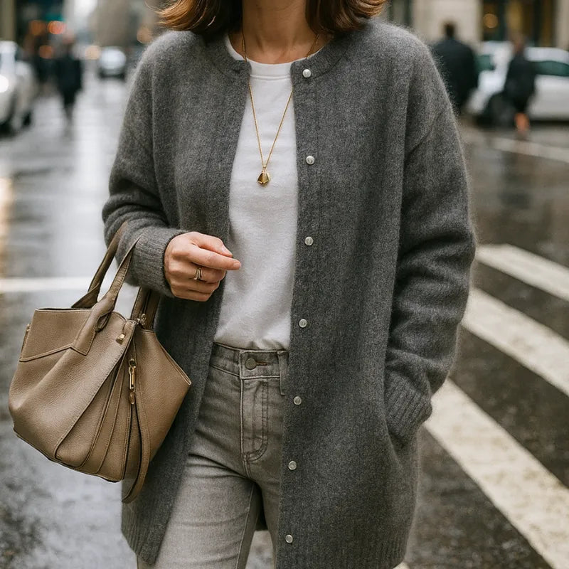 Minimalist chic cardigan for women -2