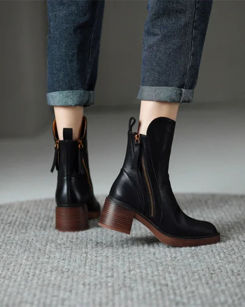 Elegant heeled comfortable boots for women | Marielle -3