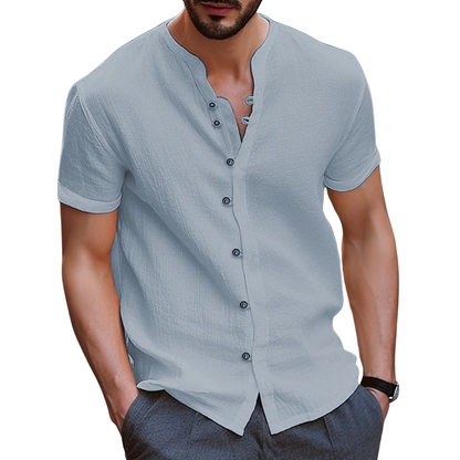 Henley buttoned front shirt for men -6
