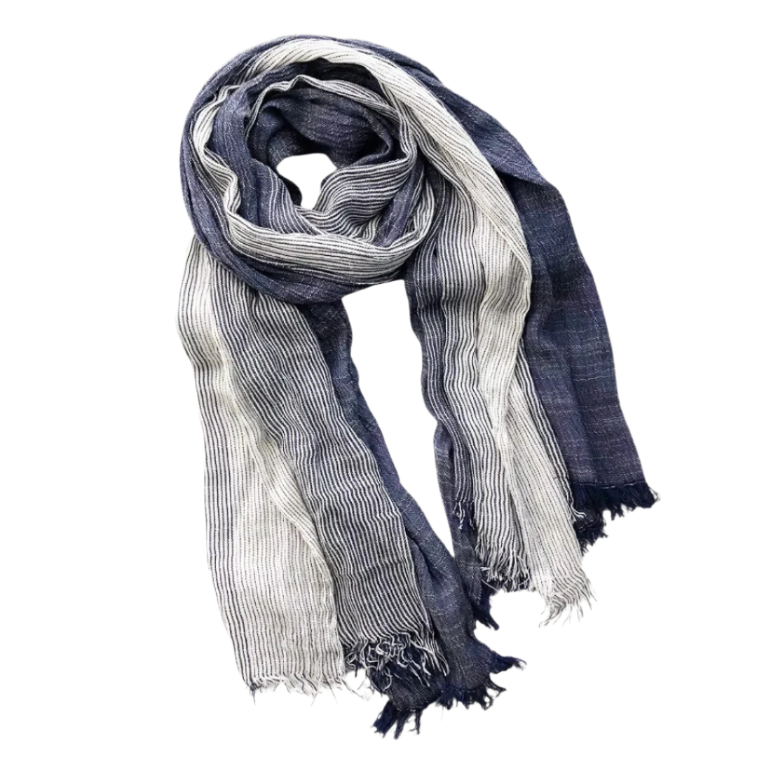 Striped shawl cotton linen clothing for women | Eamon -3
