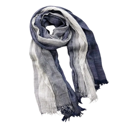 Striped shawl cotton linen clothing for women | Eamon -3