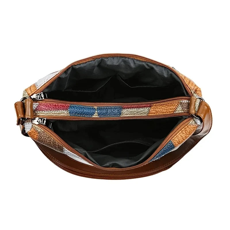 Patchwork refined functional handbag for women -12