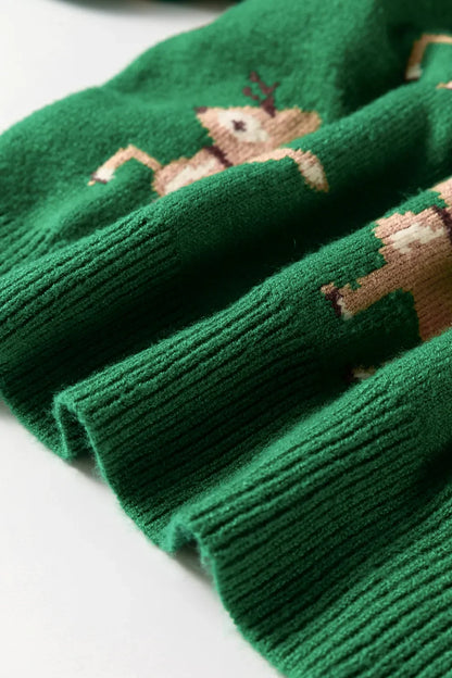 Christmas knit long-sleeve pattern renne sweater for women -10