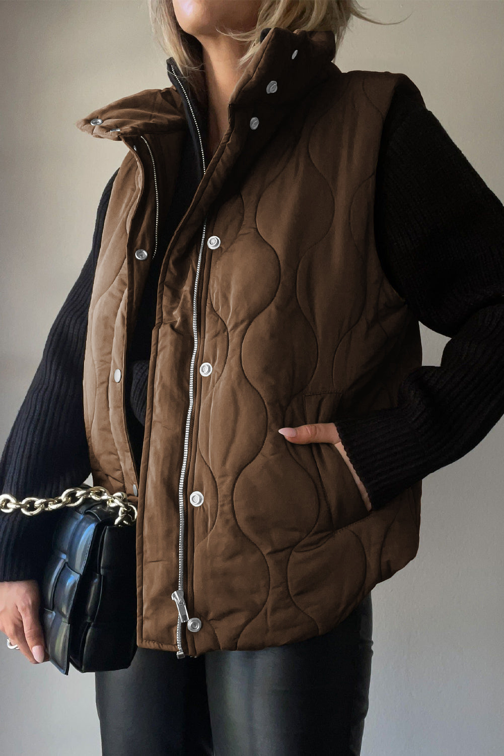 Quilted winter coat lightweight sleeveless vest for women | Krist -16