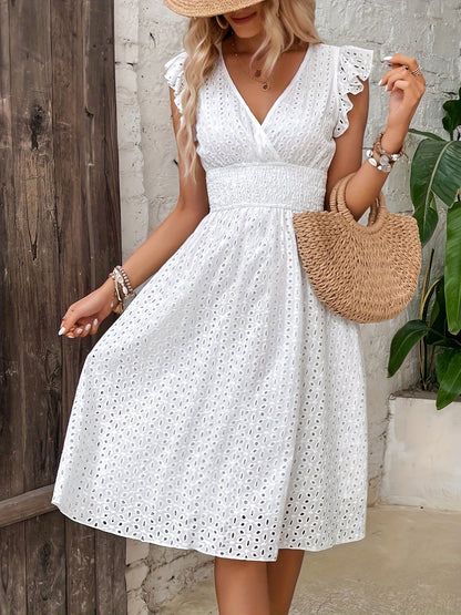 Sleeves ruffled dress for women | Sara -1
