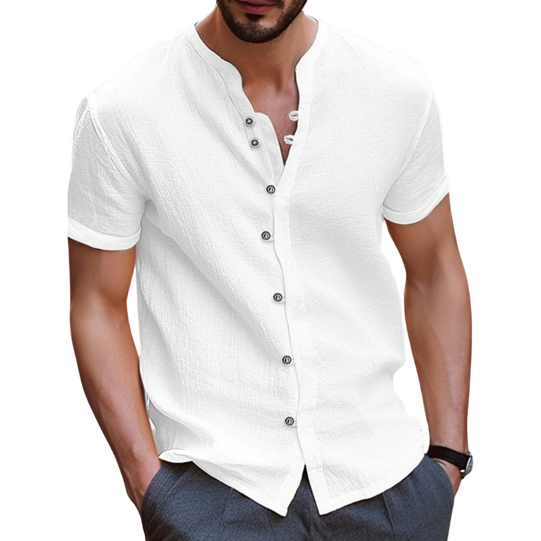 Henley buttoned front shirt for men -9