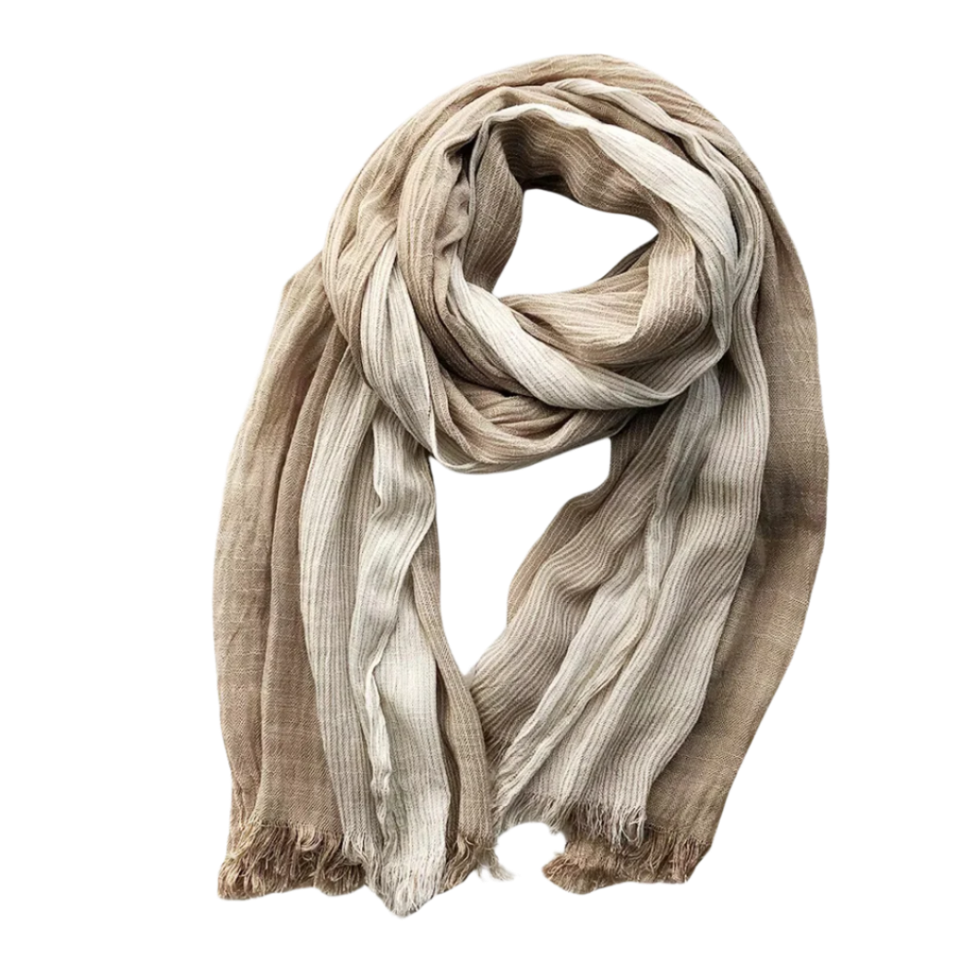 Striped shawl cotton linen clothing for women | Eamon -8