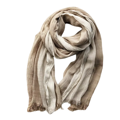Striped shawl cotton linen clothing for women | Eamon -8