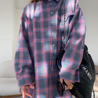 Checked timeless shirt for women | Maple -9