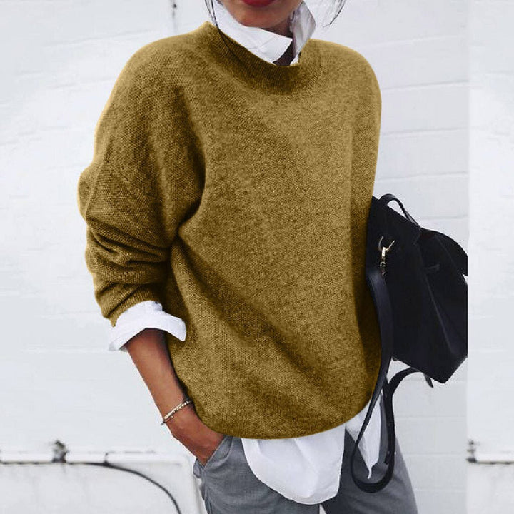 Classic round-neck sweater pullover for women | Mirella -5