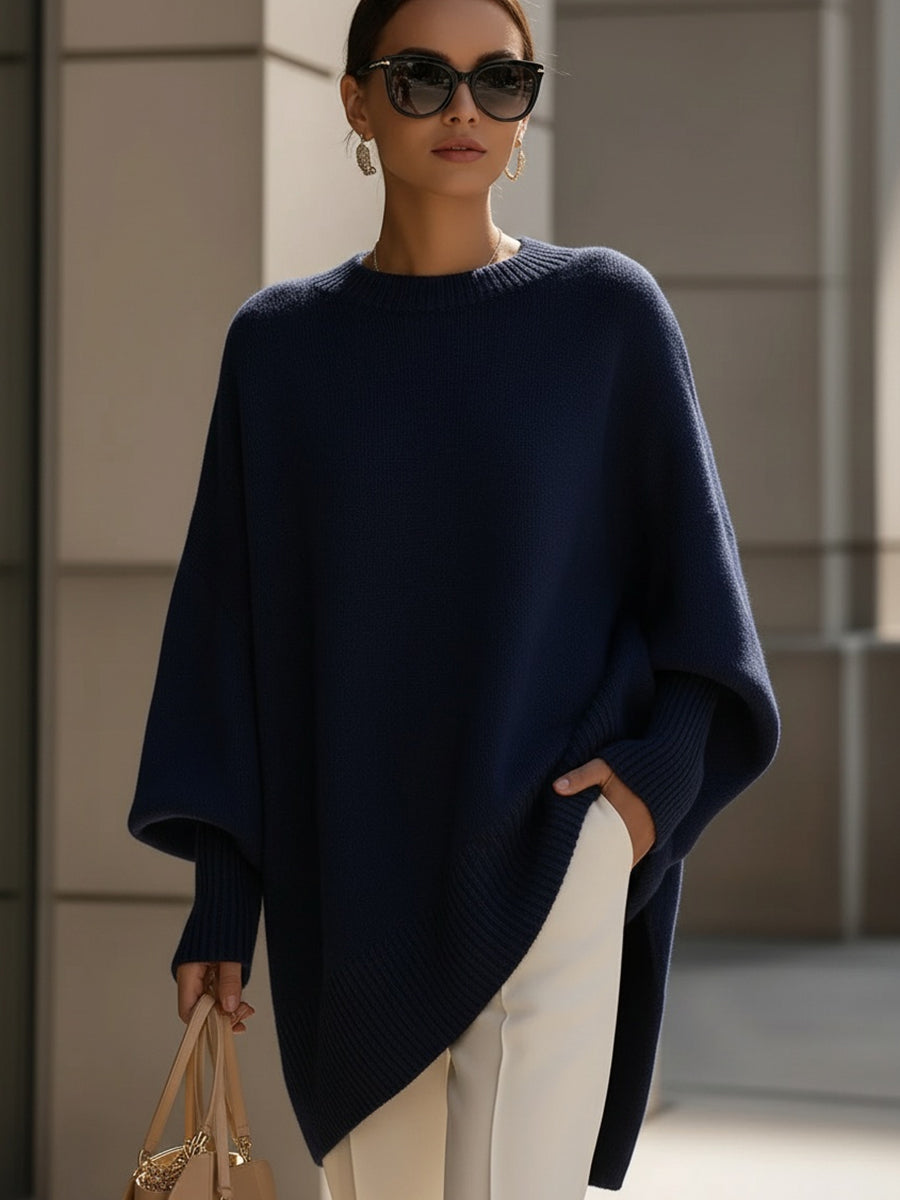 Elegant oversized flowing silhouette poncho for women | Madison -3