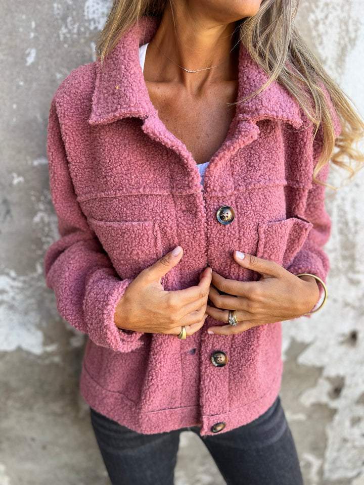 Buttoned cosy jacket for women | Maelis -1