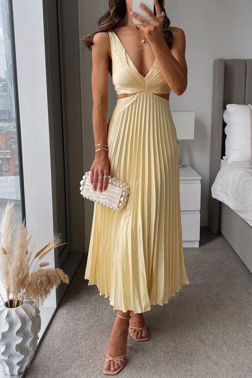 Pleated elegant dress for women | Luna -2