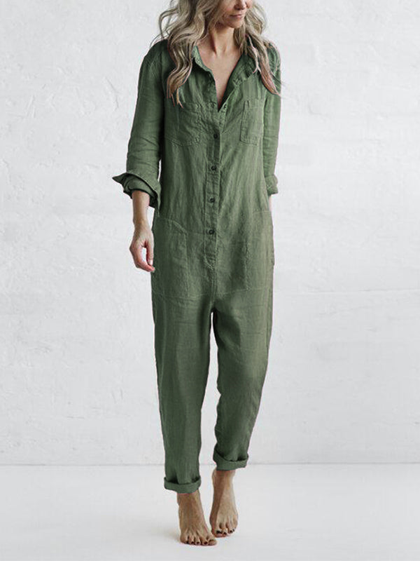 Casual long-sleeve jumpsuit for women | Sindy -1