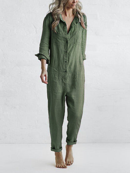 Casual long-sleeve jumpsuit for women | Sindy -1
