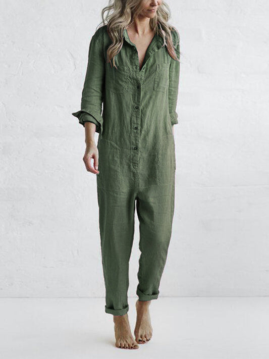 Casual long-sleeve jumpsuit for women | Sindy -1