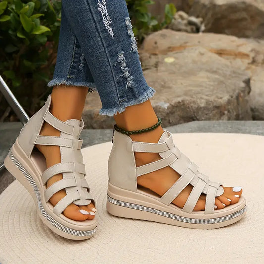 Elegant gladiator platform sandals for women | Calira -1