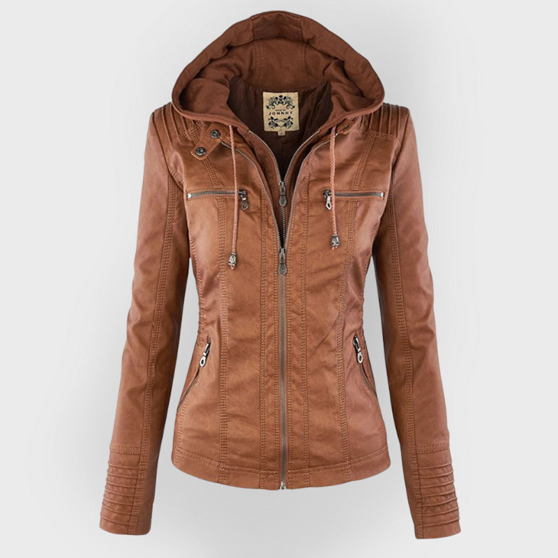 Cosy soft cardigan for women | Leather elegant -1