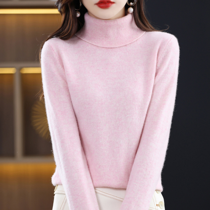 Soft knit sweater classic fit turtleneck for women | Elara -7