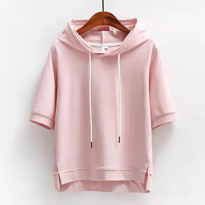 Men’s short-sleeve boxy fit hoodie for women | Arlo -1