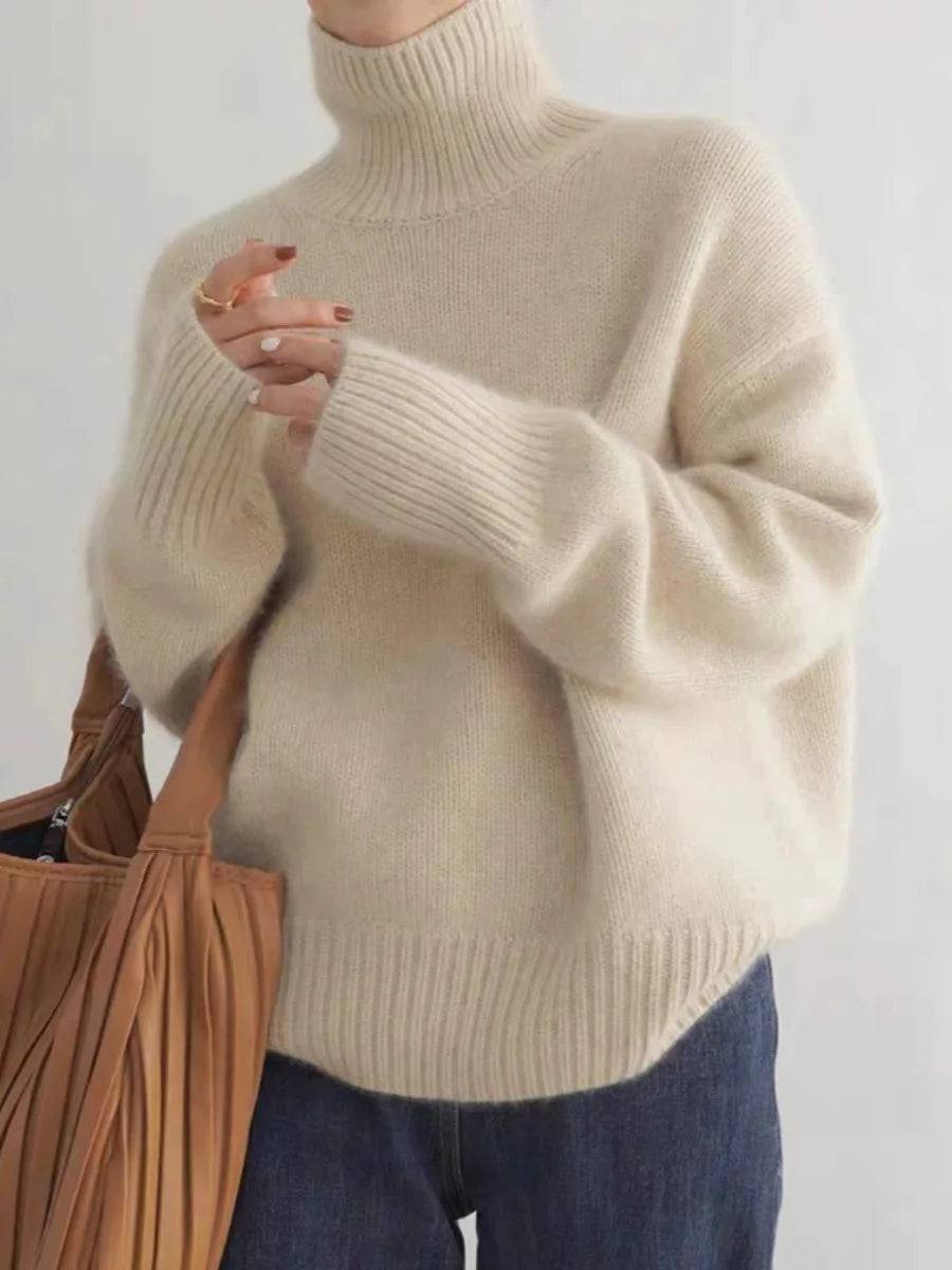 Relaxed sweater oversized fit turtleneck for women | Arden -1