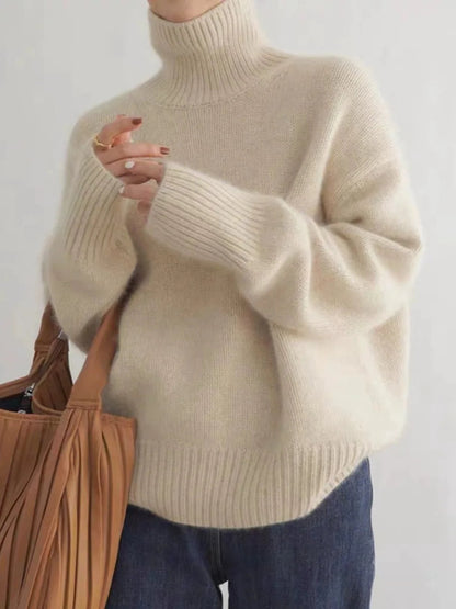 Relaxed sweater oversized fit turtleneck for women | Arden -1
