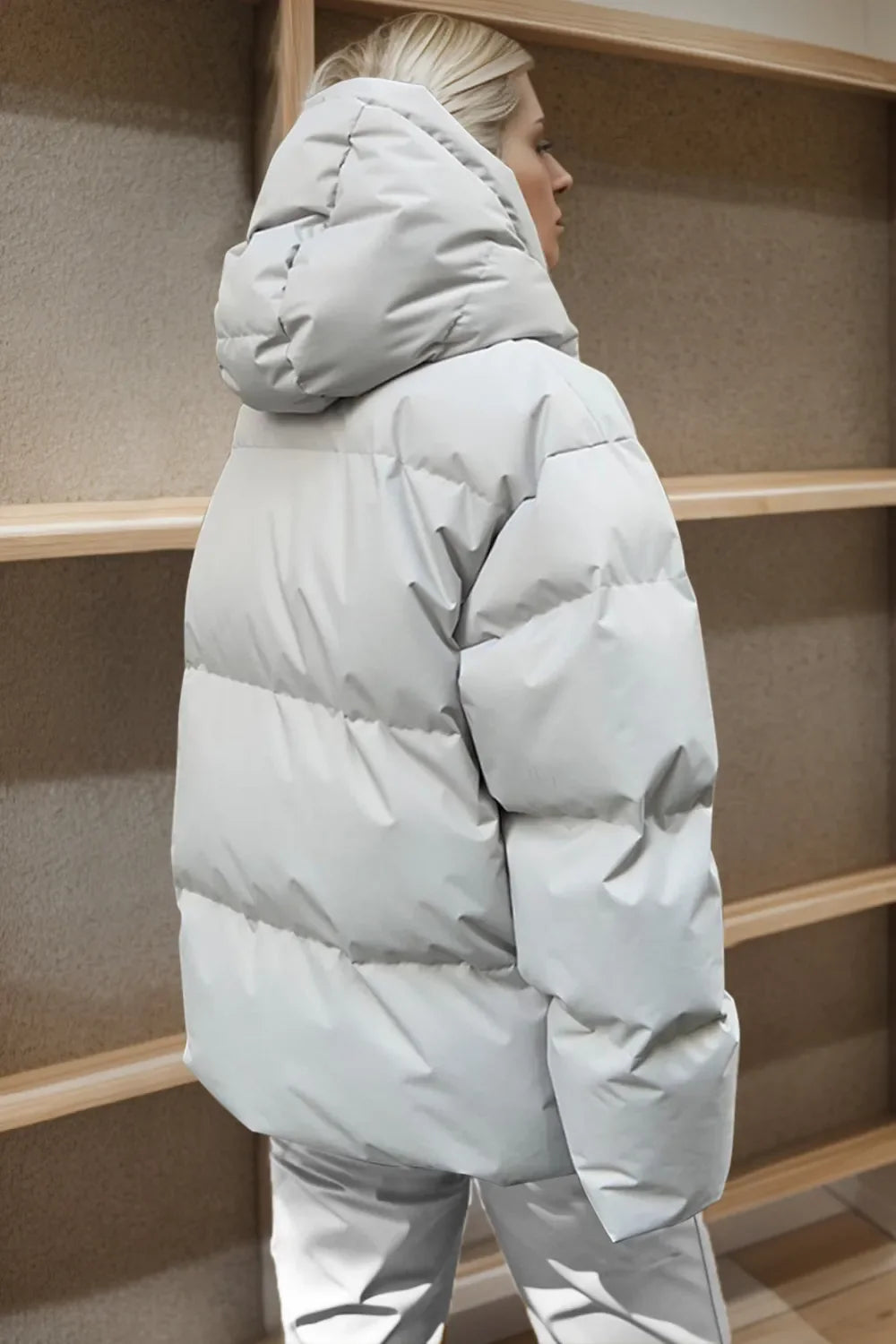 Puffer hooded winter coat warm jacket for women -12
