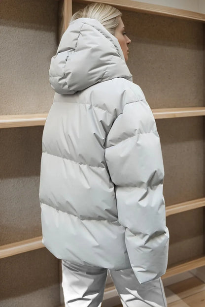 Puffer hooded winter coat warm jacket for women -12