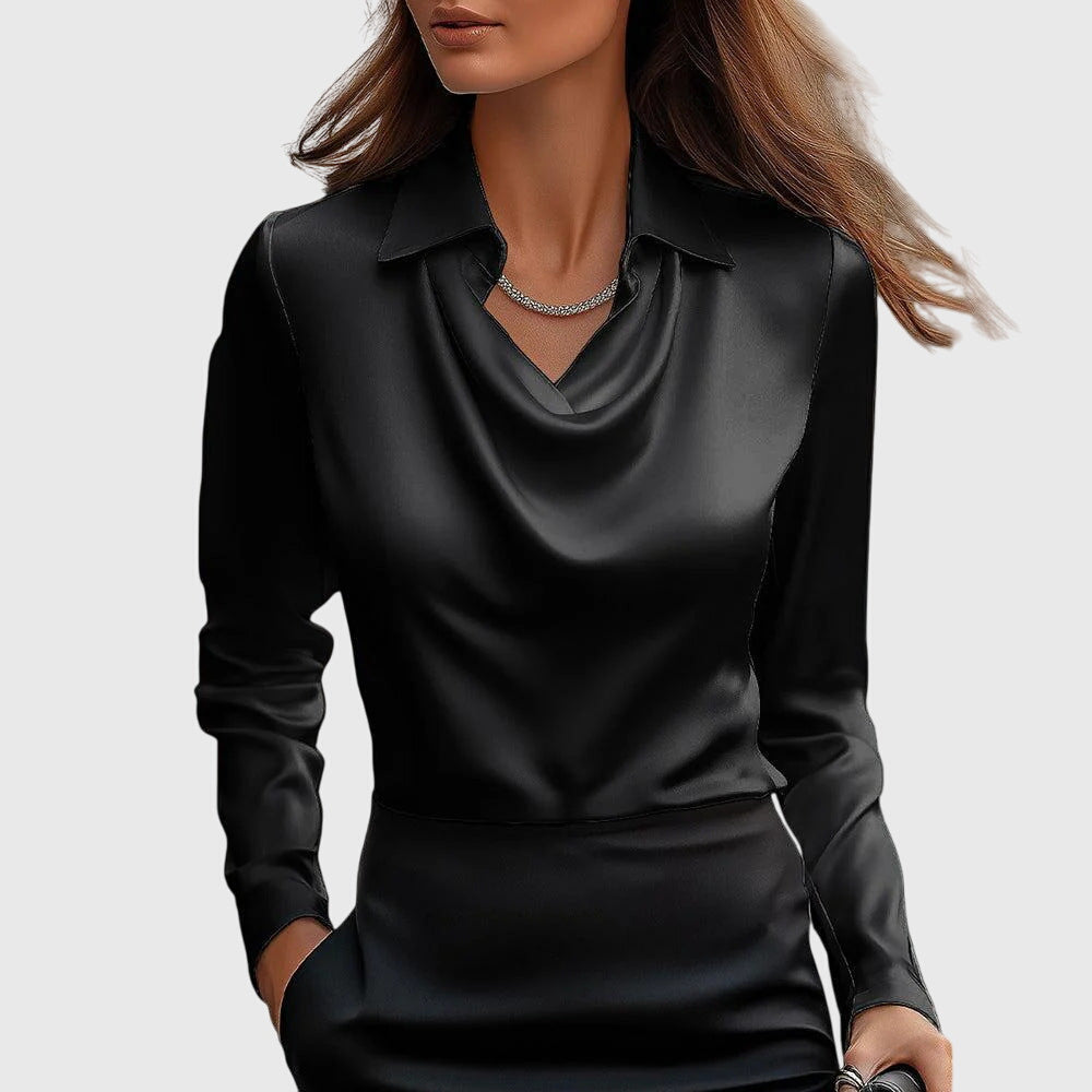Collar drape blouse for women | Elara -4