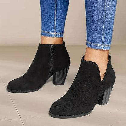 Heeled ankle bloc boots for women | Yara -5
