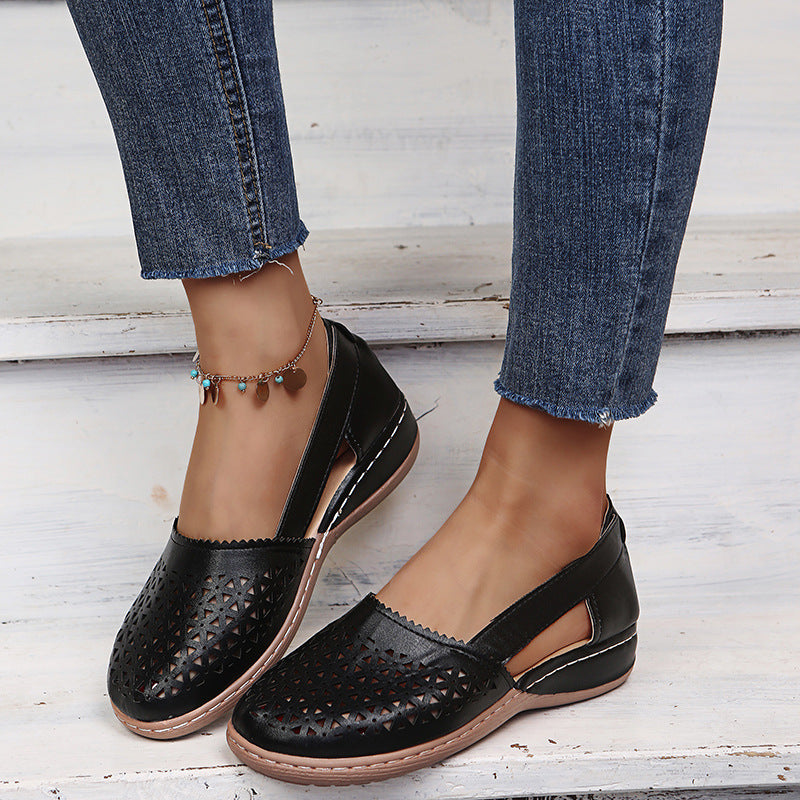 Wedge toe open vintage sandals for women | Xena -2