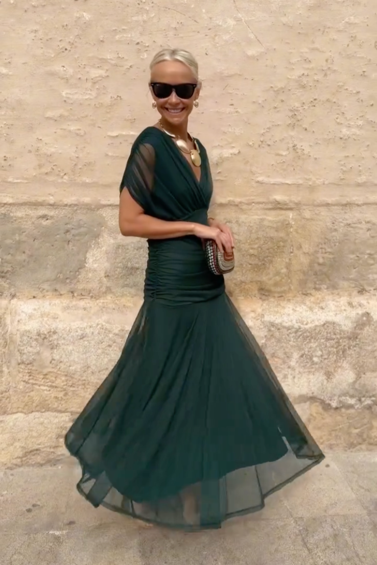 V-neck fantasy maxi special occasions dress for women | Elowen -9