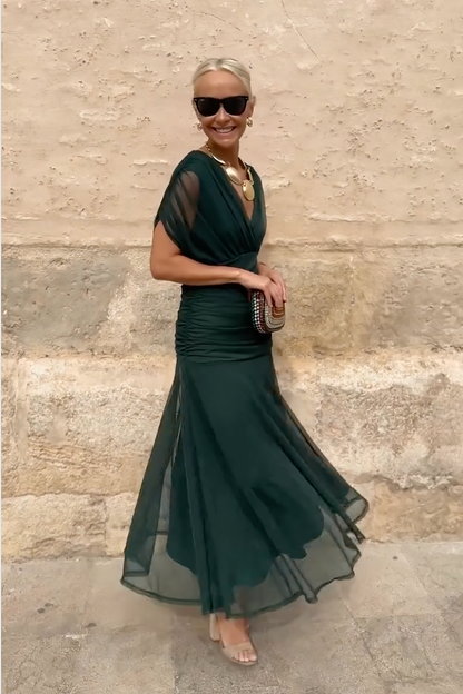 V-neck fantasy maxi special occasions dress for women | Elowen -11