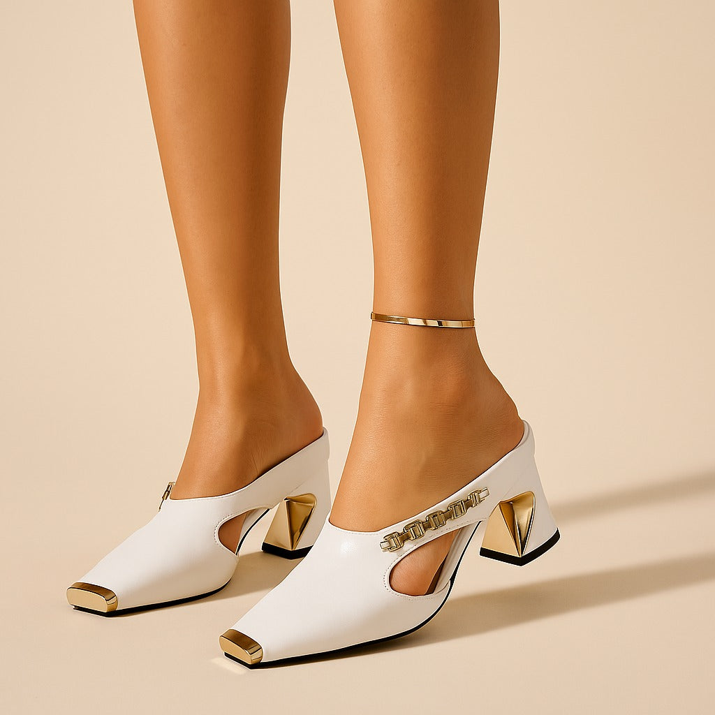 Elegant toe metallic pumps for women | Clara -1