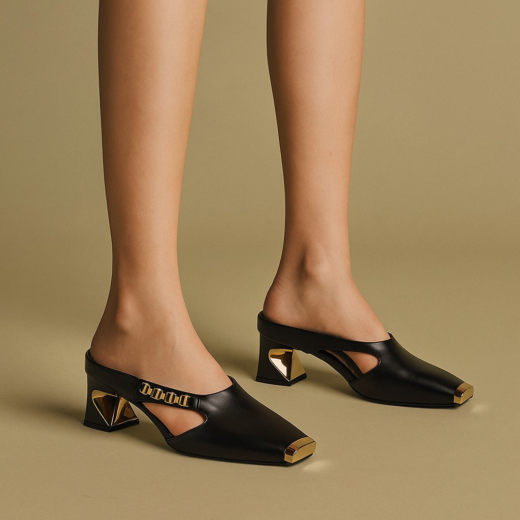 Elegant toe metallic pumps for women | Clara -2