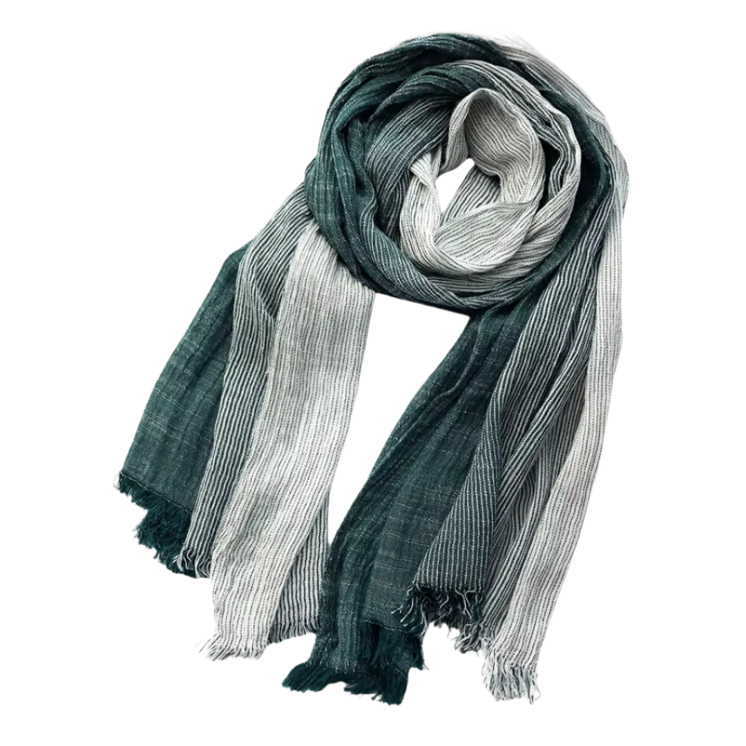 Striped shawl cotton linen clothing for women | Eamon -4