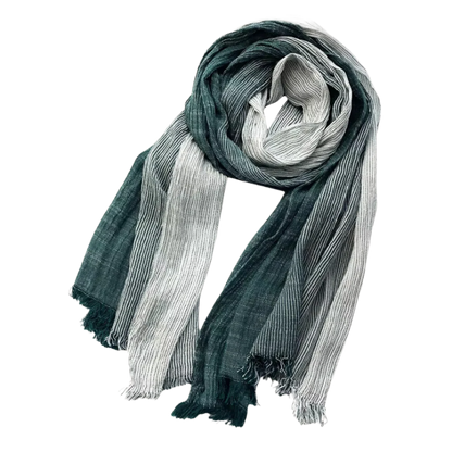 Striped shawl cotton linen clothing for women | Eamon -4