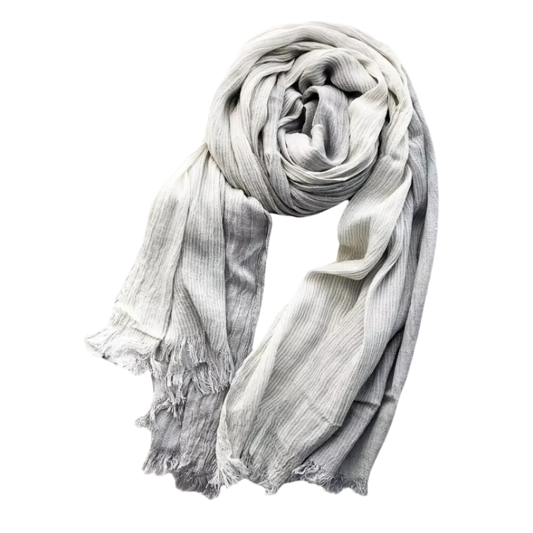 Striped shawl cotton linen clothing for women | Eamon -6