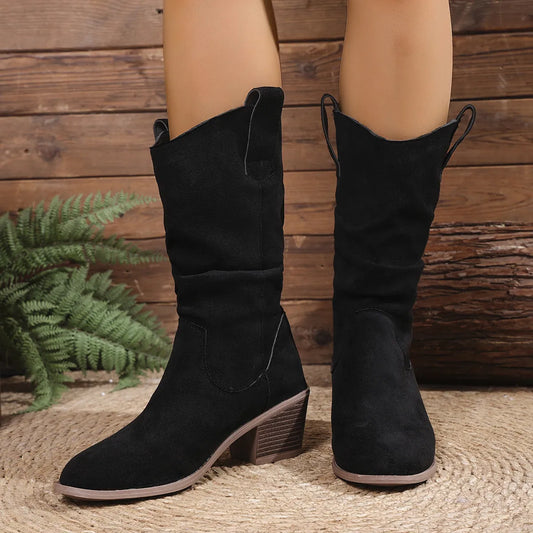 Cowboy heel medium boots for women | Richelle -1