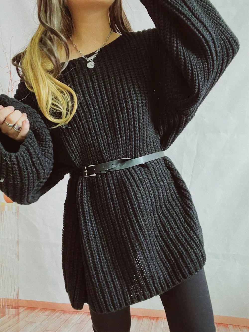 Knit sweatere oversized sweater for women -9
