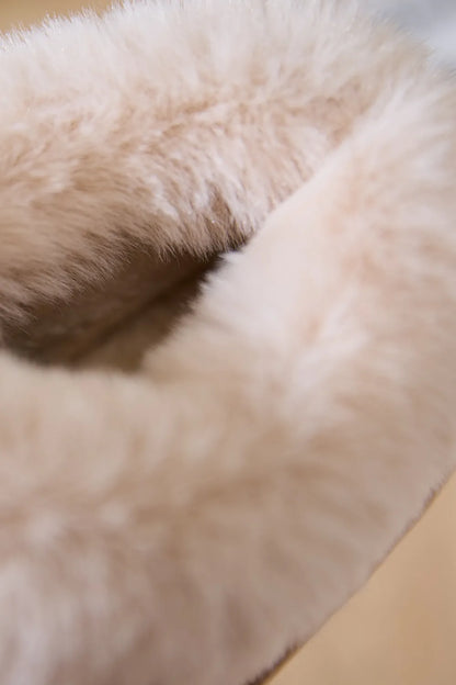 Slip-on faux fur slippers for women | Platform sole -11