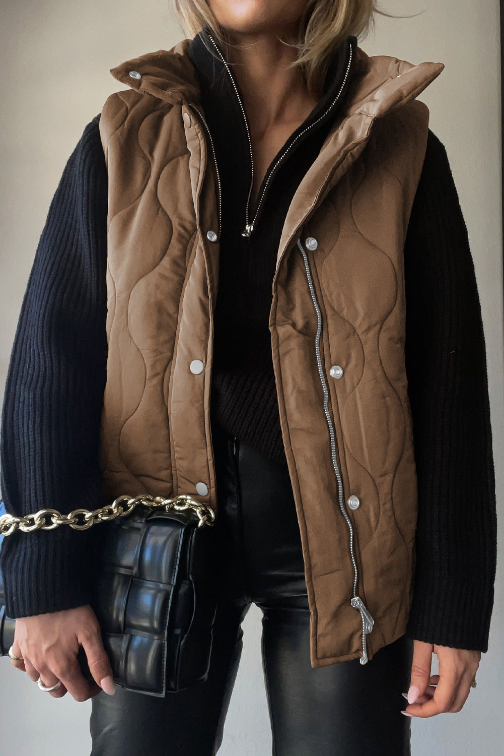 Quilted winter coat lightweight sleeveless vest for women | Krist -18