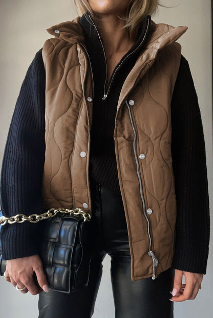 Quilted winter coat lightweight sleeveless vest for women | Krist -18