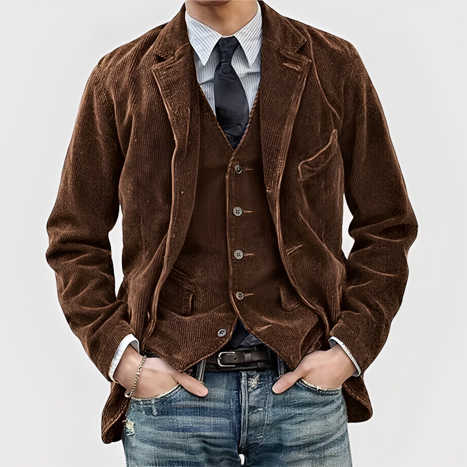 Jacket vest set for men -2