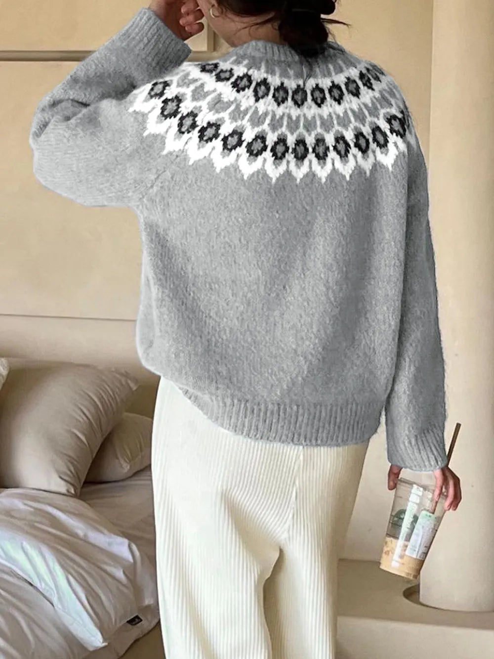 Knit nordic sweater for women | Armelle -2
