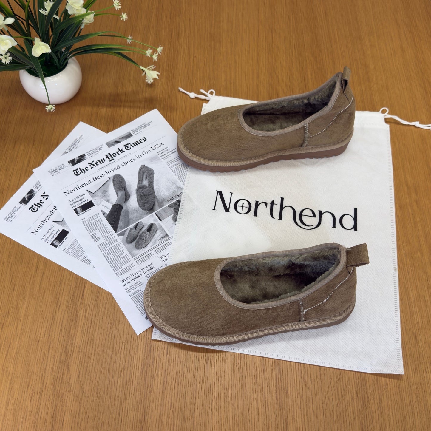 Elegant cozy winter loafers for women | Norelle -7