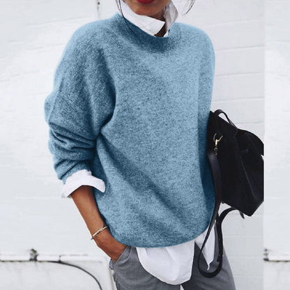 Classic round-neck sweater pullover for women | Mirella -6