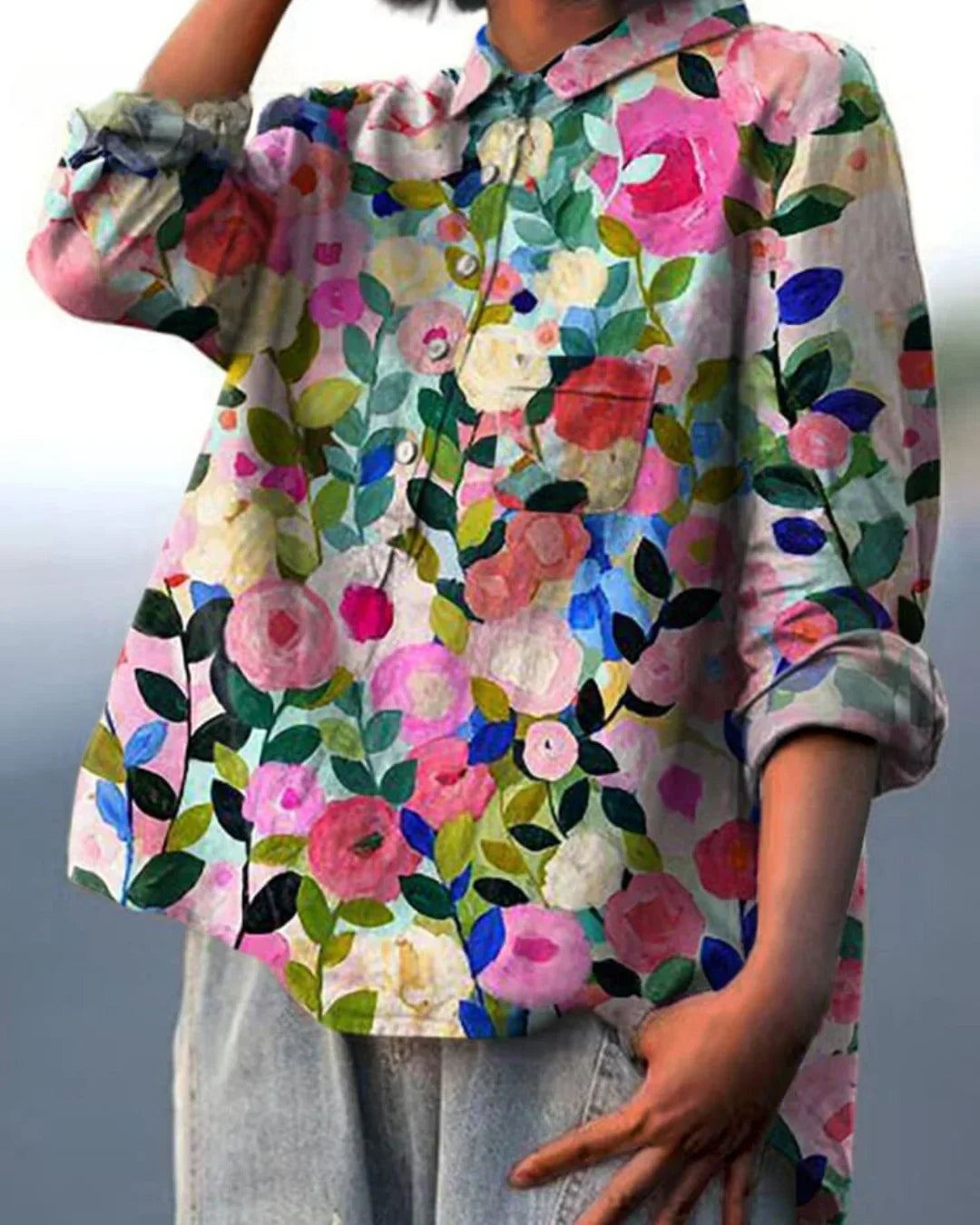Elegant floral print blouse for women | Pairs -2