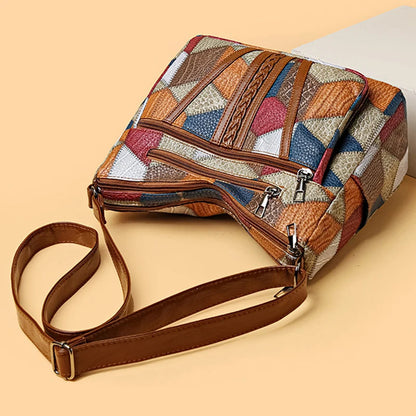 Patchwork refined functional handbag for women -4